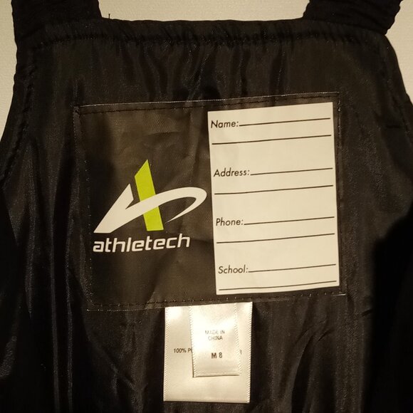 Athletech Snow Ski Bibs Youth Medium (8) Black Poly Boy/Girl Zip Pockets NWOT - Picture 3 of 13